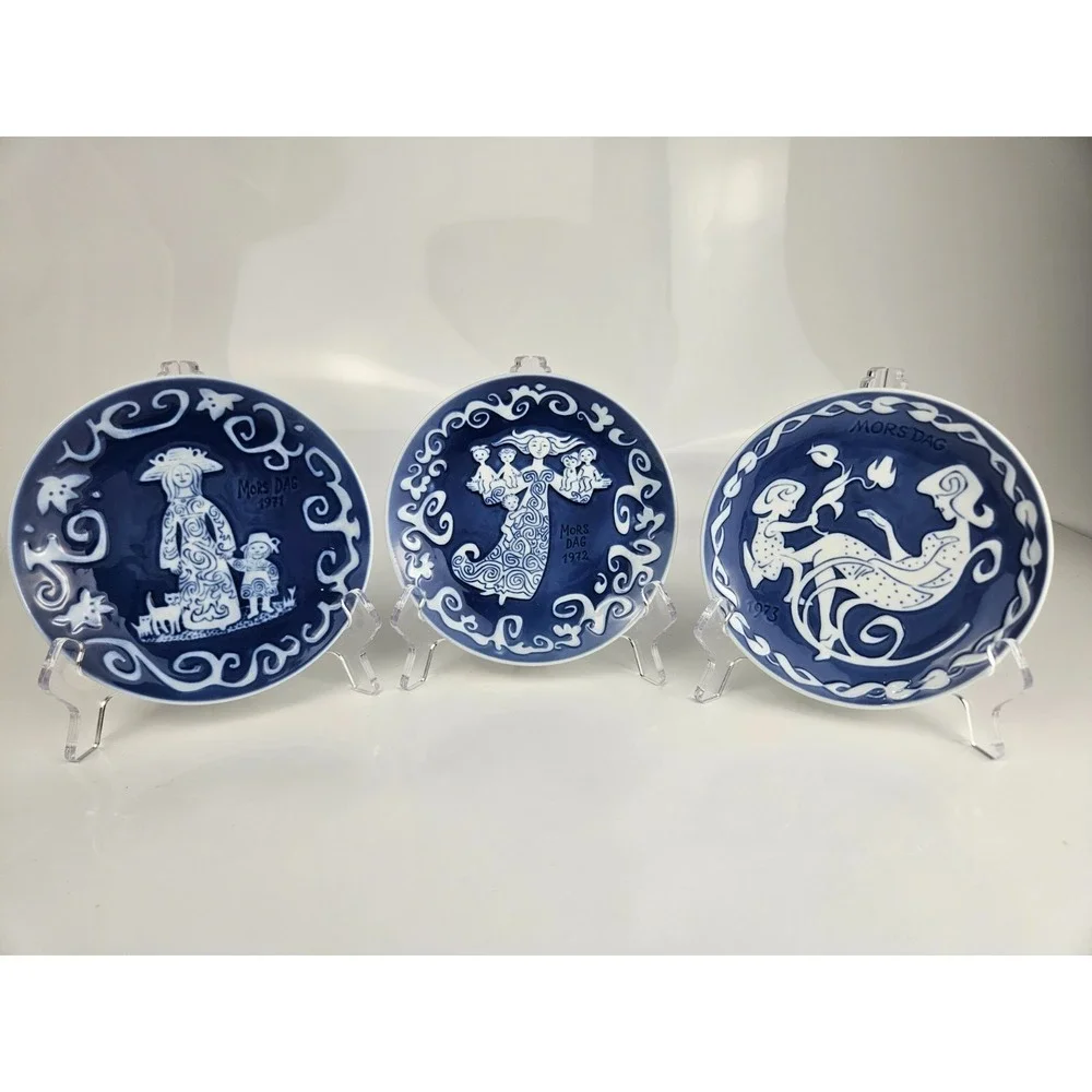 Royal Copenhagen Mors Dag Plates 1971 1972 1973 Set